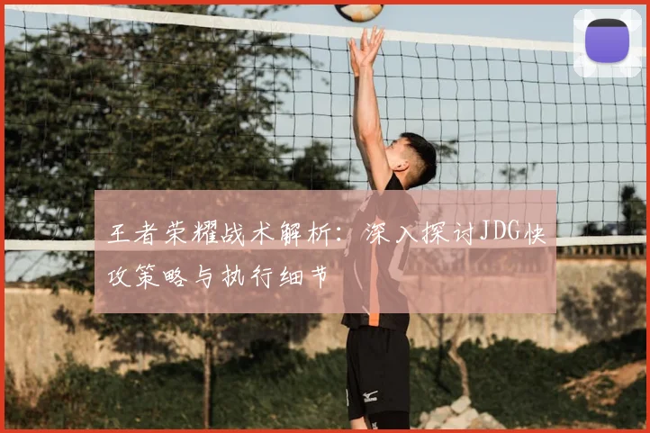 王者荣耀战术解析：深入探讨JDG快攻策略与执行细节
